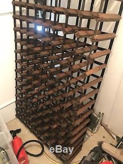 Wood & Galvanised Metal Wine Rack Floor Or Wall Mounted