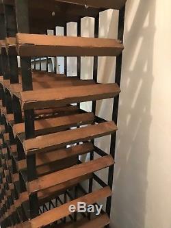 Wood & Galvanised Metal Wine Rack Floor Or Wall Mounted
