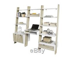 Wooden Set Wall Desk Storage Rack Display Ladder Shelf Drawer Living Room Modern