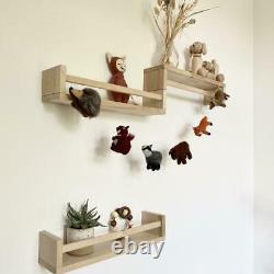 Wooden Spice Rack Shelves Multipurpose Wall Mounted Shelf Storage Rack 2 x Sizes