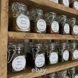 Wooden Spice Rack Waxed With 60 Jars
