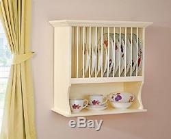 Wooden Wall Mounted Plate Rack Traditional Buttermilk Classic by Country