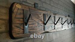 Wooden Wall mounted coat Hanger/Rack, Rustic Hand made