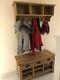Wooden coat stand shoe rack Solid Oak