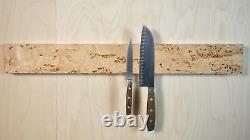 Wooden magnetic knife rack, Karelian Birch Burl, 30cm, 50cm or 80cm