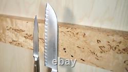 Wooden magnetic knife rack, Karelian Birch Burl, 30cm, 50cm or 80cm