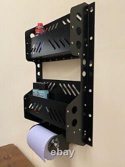 Workshop Organizer Storage Rack, Wall Mounted Shelf Blue Roll Dispenser Station