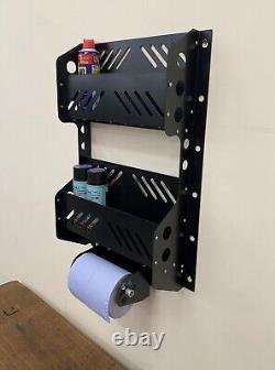 Workshop Organizer Storage Rack, Wall Mounted Shelf Blue Roll Dispenser Station